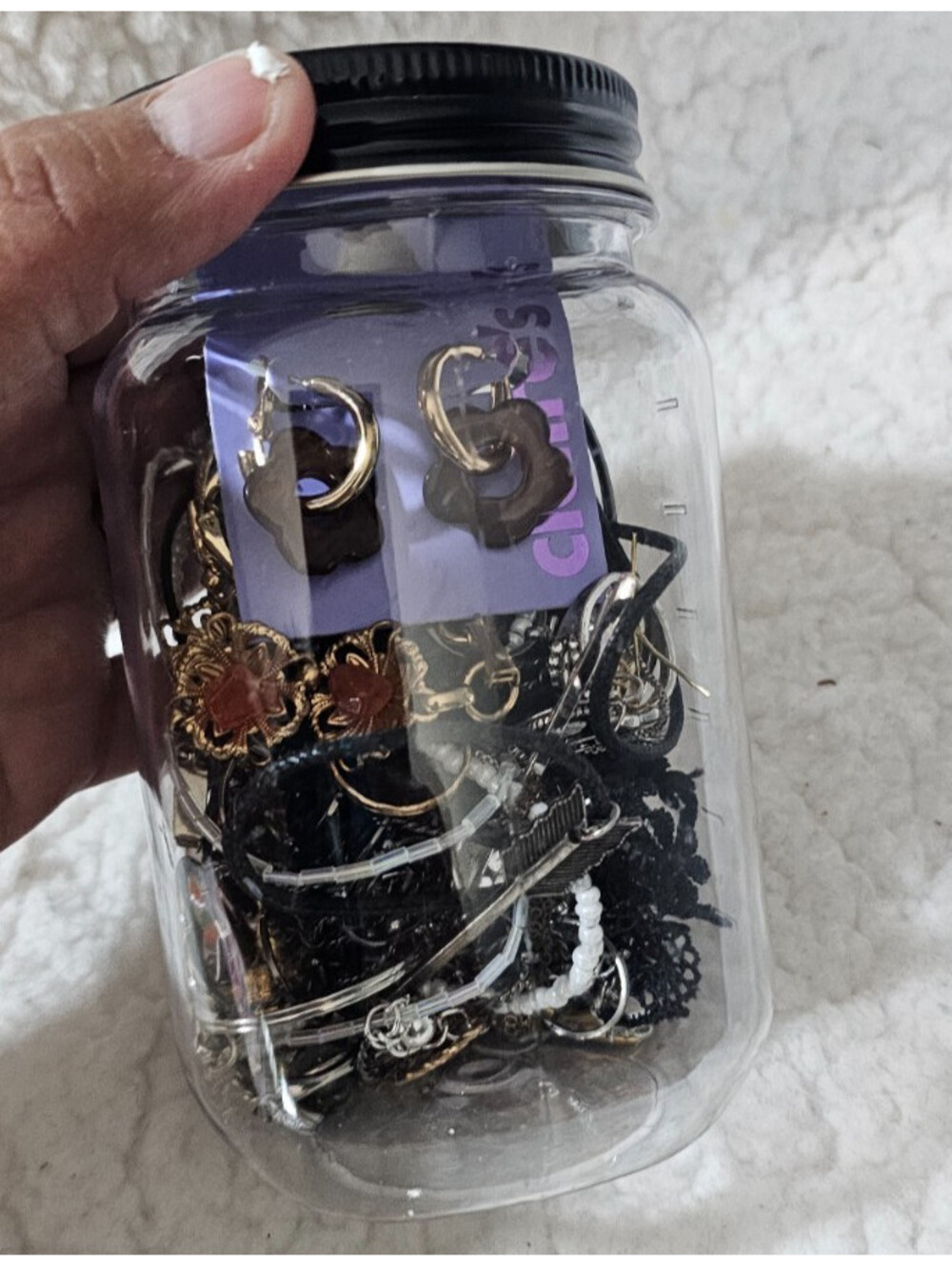 Mystery Jewelry Jar Mixed Fashion Costume Pieces Used As Is 1+ lbs. - Jar Inc.